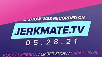 Rocky Emerson with Ember Snow and Sarah Jessie on Jerkmate TV
