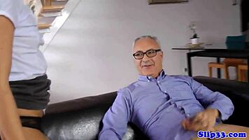 glamcore teen 18+ rides grandpa’s thick cock