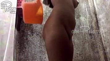 amateur asian chick strips and masturbates