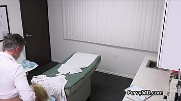 Fucking blonde on her first doctor visit!