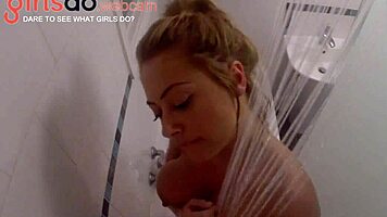 Look at those huge tits in the shower! Want to see more?