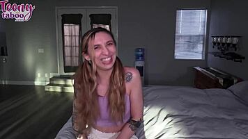 Innocent coed Nina Nova takes Mr. Brogan's cum deeply 😏