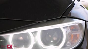 Fragile beauty gives blowjob and doggystyle to bf after morning promenade, cum on ass.