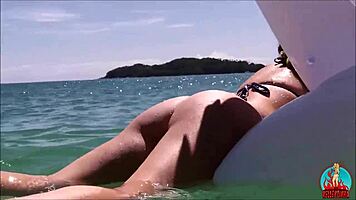 My Husband, My Unicorn, and Me Engage in Playful Activities on a Public Beach