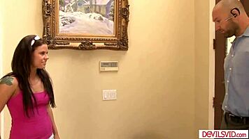 Petite Babysitter's First Anal With Boss