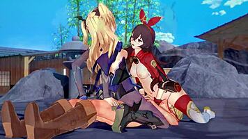 Genshin Impact - Two Archer Girls In 3d Cartoon
