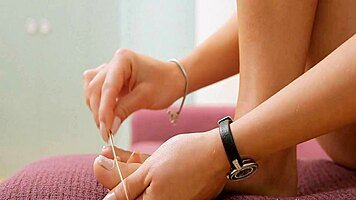 Solo Girl Stimulates Panties and Twat!