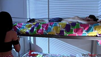 Young stepsister wakes me with blowjob for sex