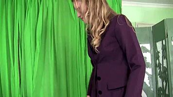 This blonde babe loves fucking in fishnet stockings, getting fingered and cumshot.