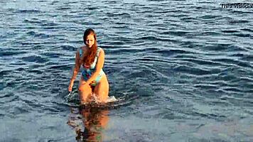 horny teen anaduro12 gets wild on beach in public