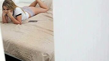 Aubrey Sinclair Deep Throats Stepbro's Huge Cock