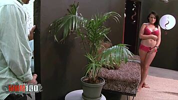 Pretty brunette meets older man