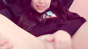 Cute Petite 18+ Horny Teen Hana Lily Teases Her Tight Virgin Pussy Solo.