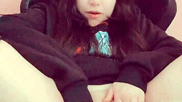 Cute Petite 18+ Horny Teen Hana Lily Teases Her Tight Virgin Pussy Solo.