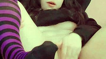 Cute Petite 18+ Horny Teen Hana Lily Teases Her Tight Virgin Pussy Solo.