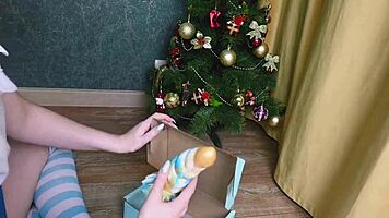 rei ayanami's christmas gift with bad dragon anal cosplay