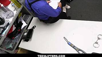 Petite Brunette Teen Shoplifter Mira Monroe Agrees To Fuck Guard With Big Cock For No Charges At Teenlifters