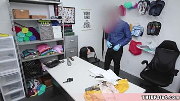 cute teen shoplifter judy jolie got caught and punished