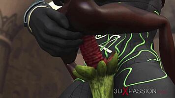 anubis bends over young egyptian slave for huge cock fucking in temple