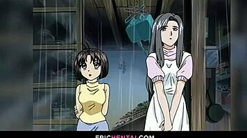 Sweet virgin pussy fucked and fingered in hentai.