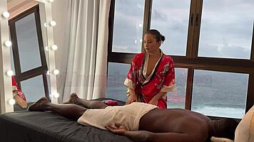 relaxing massage turns into interracial creampie with lina nakamura 😏