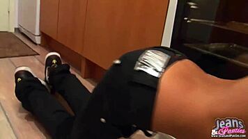 My skinny jeans are so tight you can see my panties outline