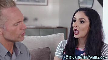 Stepmom watches teen get banged.