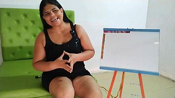 Chubby Latina gives dirty jerk-off instructions in first sexy video, wanna watch?