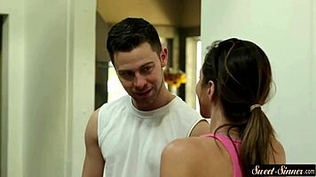 Busty stepdaughter rides cock from behind in roleplay