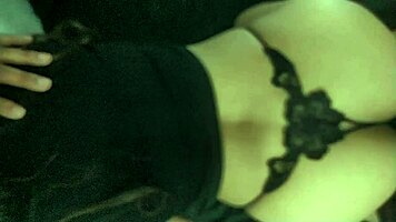 The cute Latina teen sucks her neighbor's dick, getting wet.