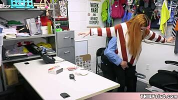 Geeky Blonde Thief Caught As She Tried To Steal A Costume And Now Its Time For A Quickie