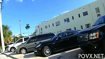 hot sex unfolds on soft sofa during game