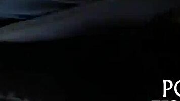 hot sex unfolds on soft sofa during game