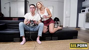 my blonde stepsis helps me lose my virginity with a creampie shes so hot