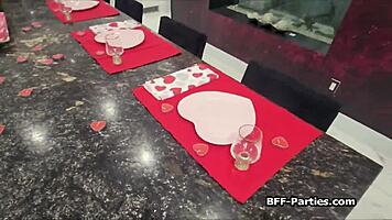 Fucking Three Girlfriends on Valentine's Day