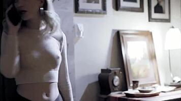 Fuck Blonde Teen from Behind During Phone Call