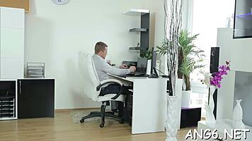 Watch This Elegant Honey Get Her Shaved Pussy Stretched!