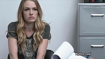 bending over is the only solution for this blonde on hidden cam.