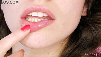 Super hot newcomer strips and shows her sexy body!