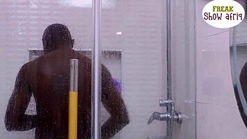 horny madam fucks gateman in doggy creampie