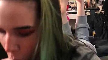 yo, check this amateur alternative teen 18+ giving a wild blowjob in the pose