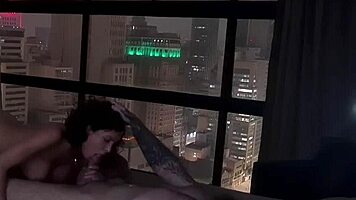 that tattooed teen gives blowjob and gets licked in doggystyle
