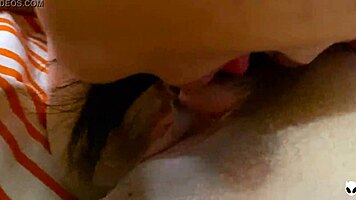 Lesbians suck and lick wet shaved clits to orgasm 😘