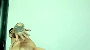 first anal with glass dildo stretches my tight latina ass hard