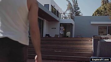 Teen babe delivers intense blowjobs before fucking gardener