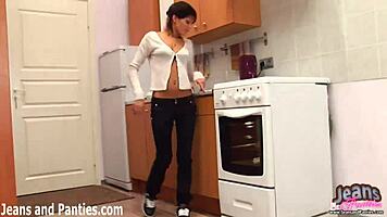 emo tomboy teen in tight skinny jeans