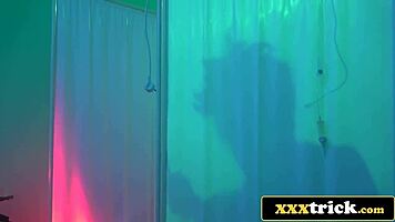 Mad scientist fucks sexy lady bug in hardcore blowjob and pussy action