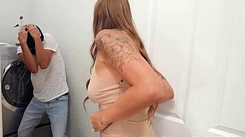 milf caught a young 18+ guy going through her dirty panties