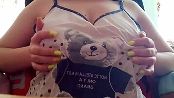 Shy Stepsister Shows Her Big Tits to the Camera Instead of Studying - Luxuryorgasm!