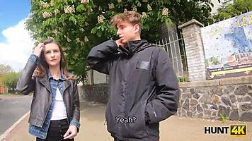 Pretty teen lassie with tattoos demonstrates amazing sex skills for rich male in amateur couple scene